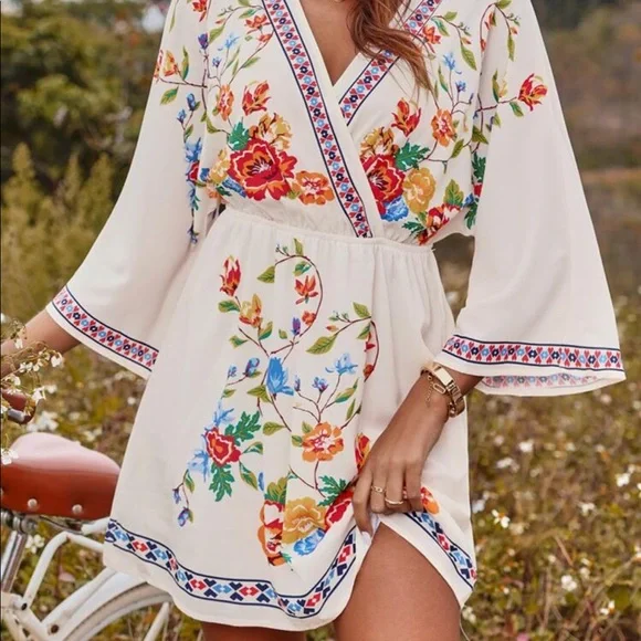 Boho Floral Print Dress - Picture 3 of 16
